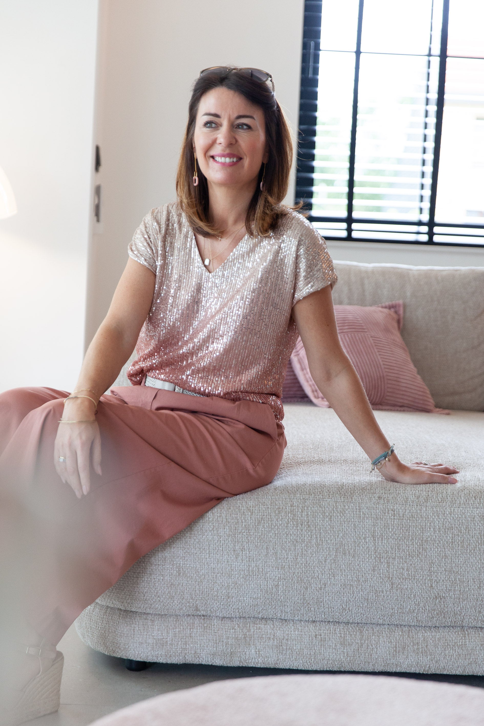 · Naples Blouse · Rose / Taupe ·